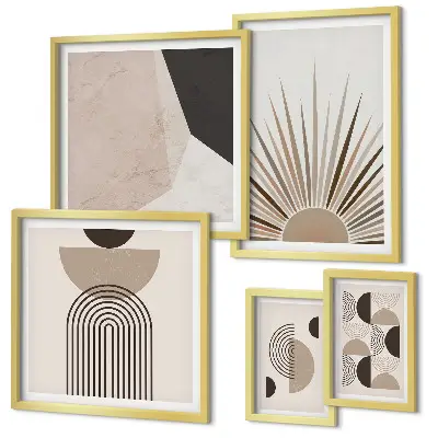 Galeria de parede com formas geométricas abstratas