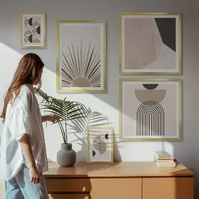 Galeria de parede com formas geométricas abstratas