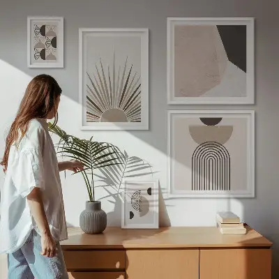 Galeria de parede com formas geométricas abstratas