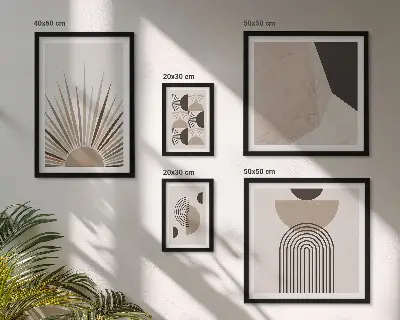 Galeria de parede com formas geométricas abstratas