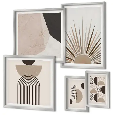 Galeria de parede com formas geométricas abstratas