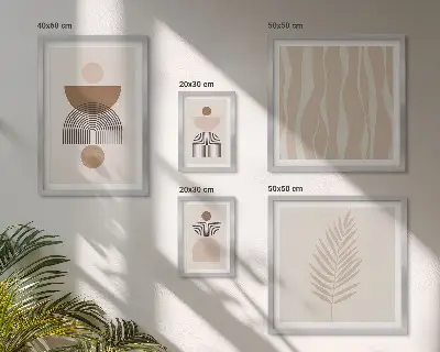 Galeria de quadros para parede com formas abstratas da natureza