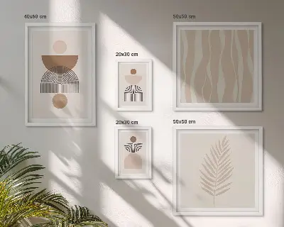 Galeria de quadros para parede com formas abstratas da natureza