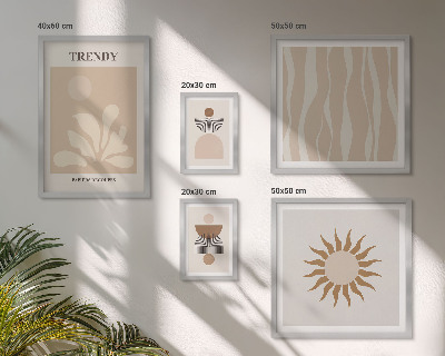Conjunto de 5 quadros com moldura Decorações abstratas elegantes
