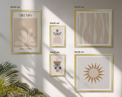 Conjunto de 5 quadros com moldura Decorações abstratas elegantes