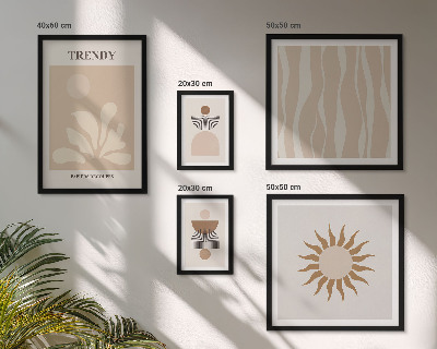 Conjunto de 5 quadros com moldura Decorações abstratas elegantes