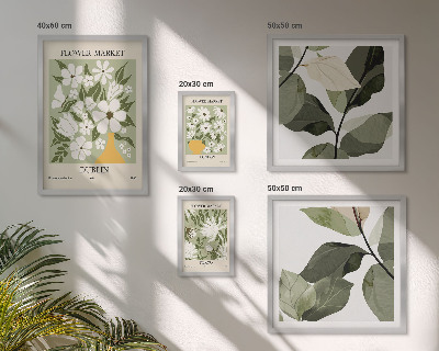 Conjunto de 5 quadros decorativos Motivos florais Londres Dublin Tóquio