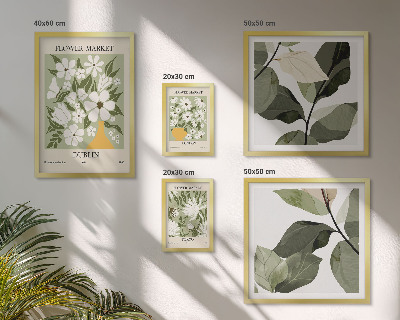 Conjunto de 5 quadros decorativos Motivos florais Londres Dublin Tóquio