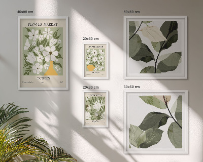 Conjunto de 5 quadros decorativos Motivos florais Londres Dublin Tóquio
