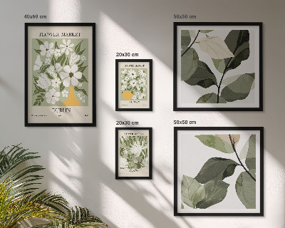 Conjunto de 5 quadros decorativos Motivos florais Londres Dublin Tóquio