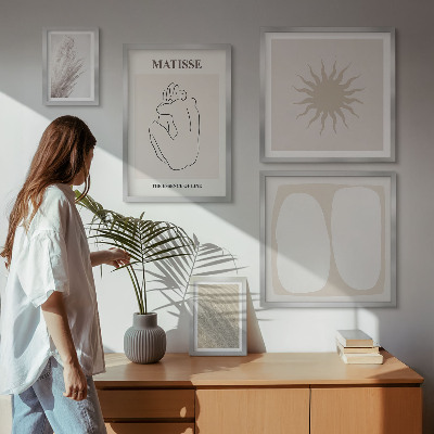 Galeria de parede Formas minimalistas em estilo boho