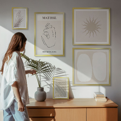 Galeria de parede Formas minimalistas em estilo boho