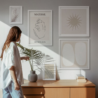 Galeria de parede Formas minimalistas em estilo boho