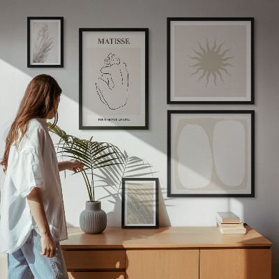 Galeria de parede Formas minimalistas em estilo boho