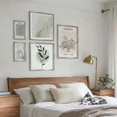 Conjunto de 5 quadros com moldura em estilo de decoração minimalista moderna