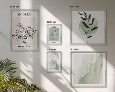 Conjunto de 5 quadros com moldura em estilo de decoração minimalista moderna
