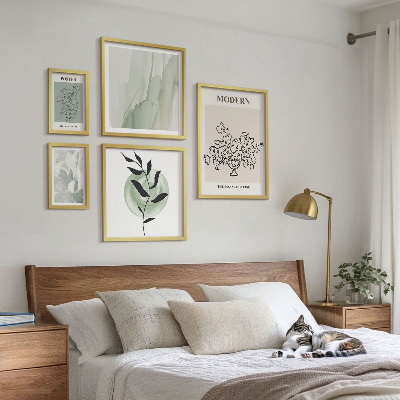 Conjunto de 5 quadros com moldura Decorações minimalistas modernas