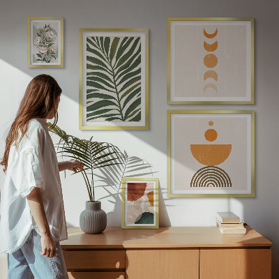 Parede galeria de quadros Padrões de plantas, formas boho