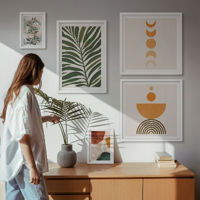 Parede galeria de quadros Padrões de plantas, formas boho