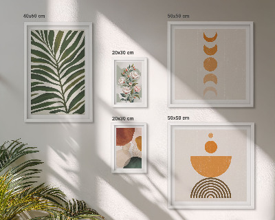 Parede galeria de quadros Padrões de plantas, formas boho