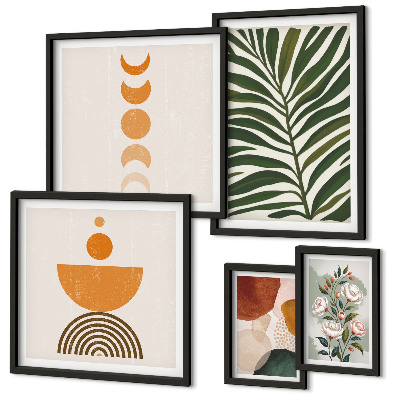 Parede galeria de quadros Padrões de plantas, formas boho