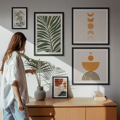 Parede galeria de quadros Padrões de plantas, formas boho