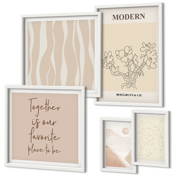 Conjunto de 5 quadros com moldura Conjunto de estilo minimalista moderno