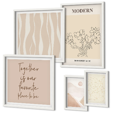 Conjunto de 5 quadros com moldura Conjunto de estilo minimalista moderno