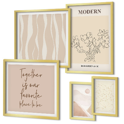 Conjunto de 5 quadros com moldura Conjunto de estilo minimalista moderno