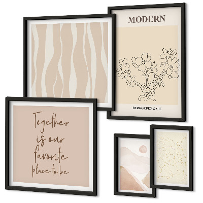 Conjunto de 5 quadros com moldura Conjunto de estilo minimalista moderno