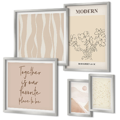 Conjunto de 5 quadros com moldura Conjunto de estilo minimalista moderno