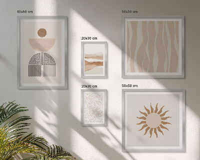 Conjunto de 5 quadros decorativos Formas abstratas e elegantes da natureza