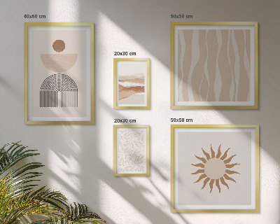 Conjunto de 5 quadros decorativos Formas abstratas e elegantes da natureza