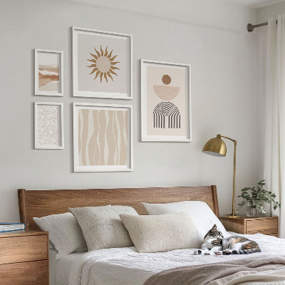 Conjunto de 5 quadros decorativos Formas abstratas e elegantes da natureza