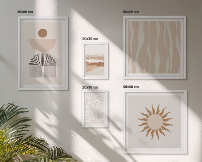 Conjunto de 5 quadros decorativos Formas abstratas e elegantes da natureza