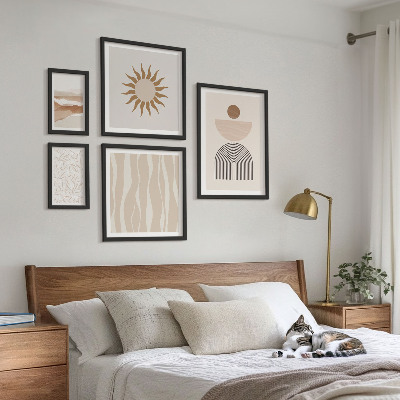 Conjunto de 5 quadros decorativos Formas abstratas e elegantes da natureza