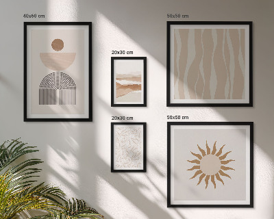 Conjunto de 5 quadros decorativos Formas abstratas e elegantes da natureza