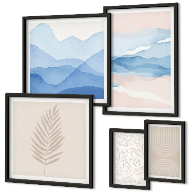 Galeria de parede Paisagens abstratas folhas