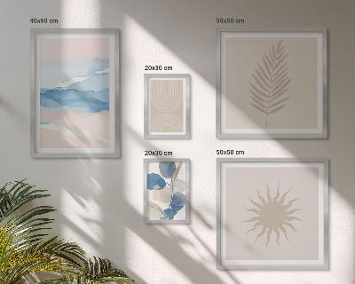 Parede galeria de quadros ondas abstratas de plantas