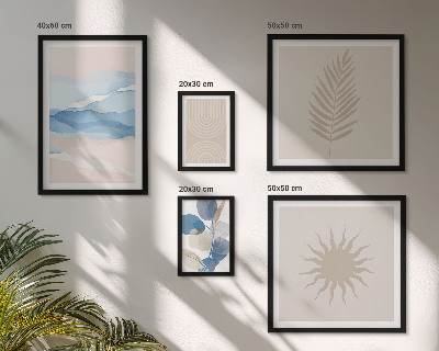 Parede galeria de quadros ondas abstratas de plantas