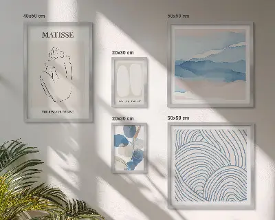 Conjunto de 5 quadros decorativos com gráficos abstratos elegantes inspirados na natureza