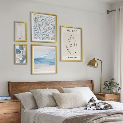 Conjunto de 5 quadros decorativos Gráficos abstratos elegantes da natureza