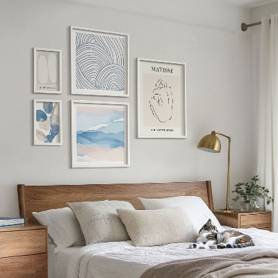 Conjunto de 5 quadros decorativos Gráficos abstratos elegantes da natureza