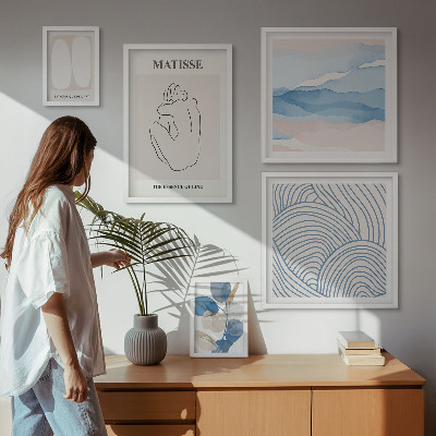 Conjunto de 5 quadros decorativos Gráficos abstratos elegantes da natureza
