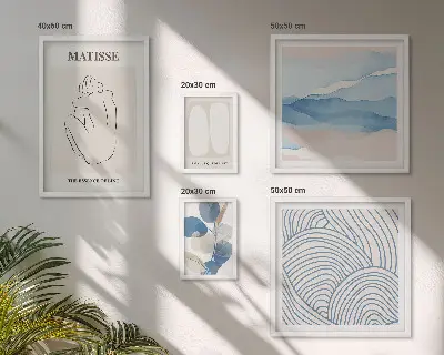 Conjunto de 5 quadros decorativos com gráficos abstratos elegantes inspirados na natureza