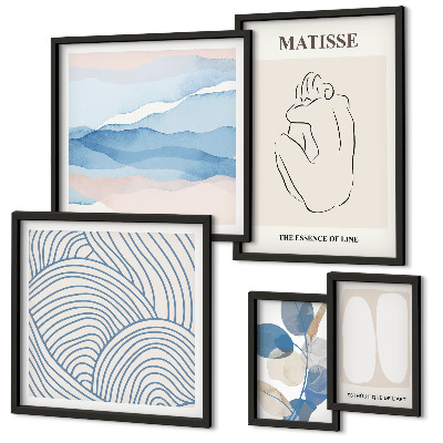 Conjunto de 5 quadros decorativos Gráficos abstratos elegantes da natureza