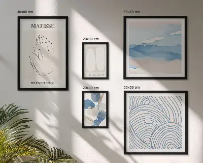 Conjunto de 5 quadros decorativos com gráficos abstratos elegantes inspirados na natureza