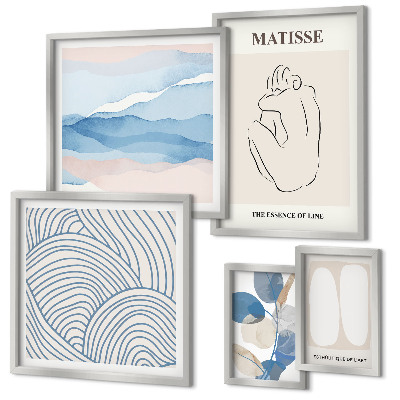Conjunto de 5 quadros decorativos Gráficos abstratos elegantes da natureza