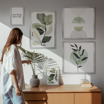 Galeria de parede Gráficos de interiores de plantas elegantes