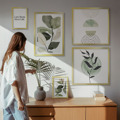 Galeria de parede Gráficos de interiores de plantas elegantes